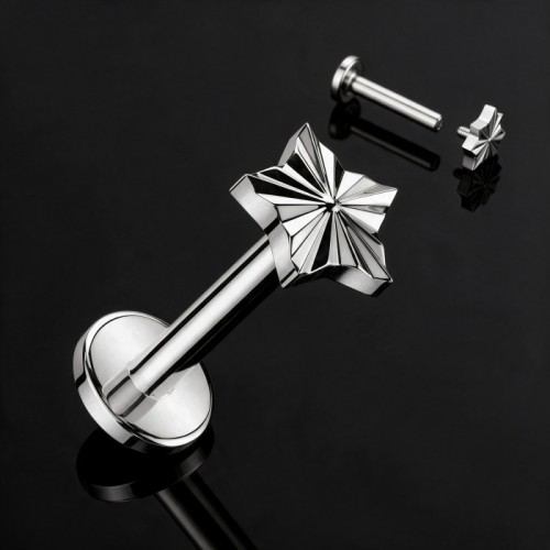 Przejdź do produktu Labret z tytanu ASTM F-136 Geometryczna Gwiazda