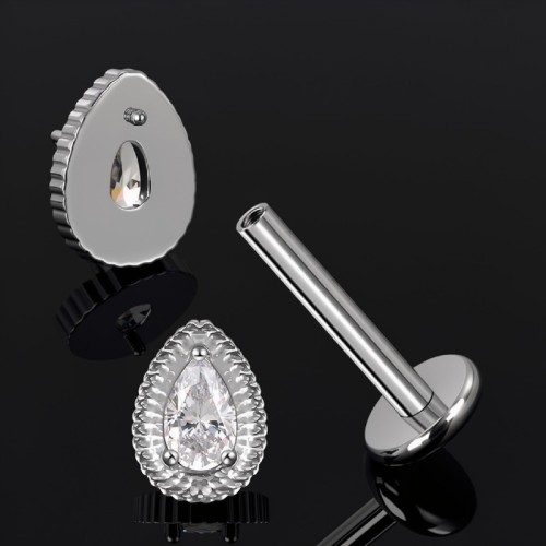 Przejdź do produktu Labret Hindu Drop Crystal z tytanu ASTM F-136   