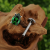 Labret „Emerald Pear” – tytan ASTM F-136 z zieloną cyrkonią