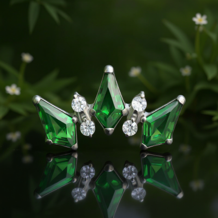 Labret Green Diadem z tytanu ASTM F-136