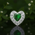 Labret „Emerald Heart” – tytan ASTM F-136, zielona i białe cyrkonie
