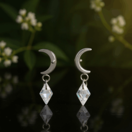 Labret Crystal Moon Dangle z tytanu ASTM F-136